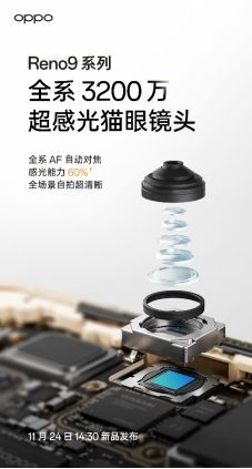 OPPO Reno9系列影像配置公布，首次升级双芯人像计算引擎