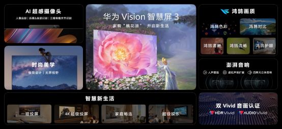 华为Vision智慧屏 3新品发布，推动智能电视AI摄像头全面普及