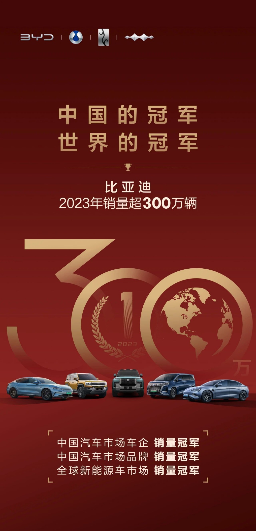 比亚迪年销302万辆实现跨越式增长 占领全球新能源高地