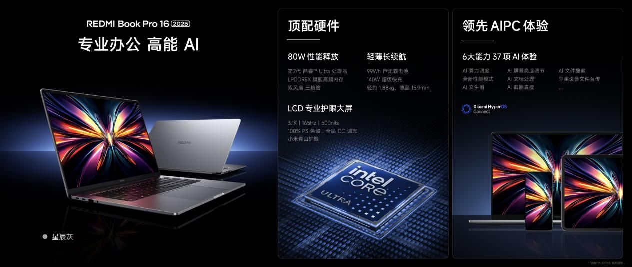 REDMI Book Pro 2025系列首次搭载「小米 AIPC 引擎」，小米最强AIPC办公本登场