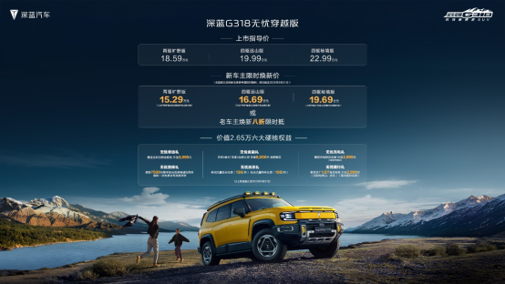 赵今麦“蓝朋友”上线！深蓝G318无忧穿越版15.29万起，这才是穿越党的crush