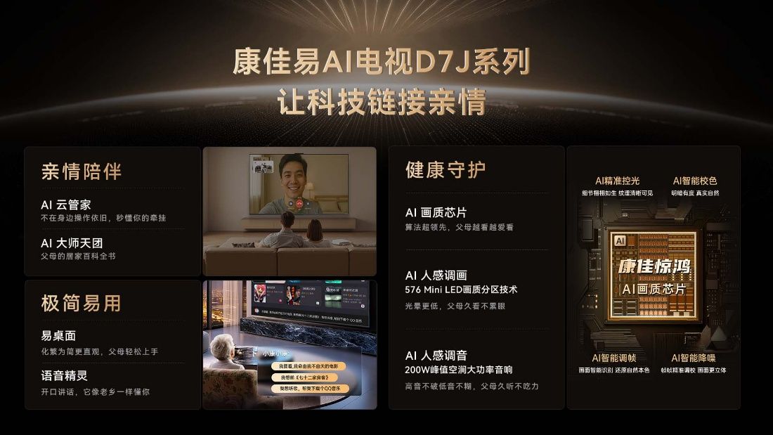 康佳易AI电视D7J系列新品：让父母的每一天，都被科技温柔以待