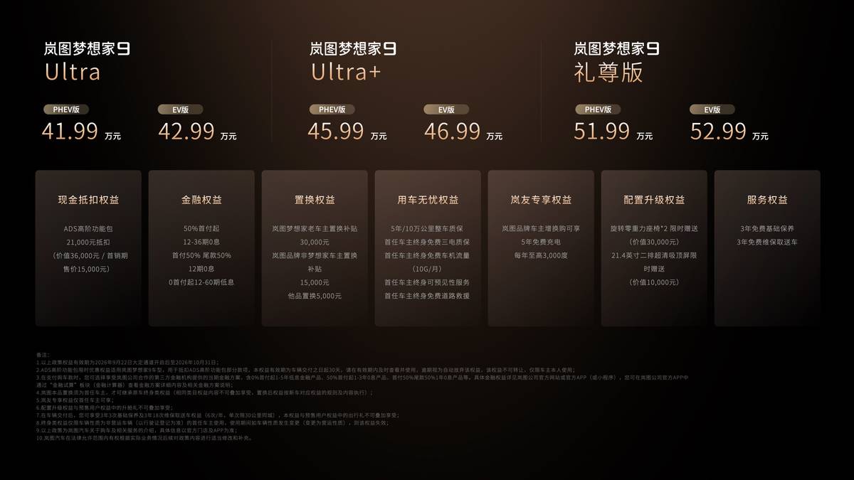 售价41.99万元起！岚图梦想家9上市 全系全域L3级架构设计